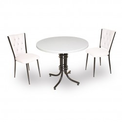 Buket Werzalit Yuvarlak ESB-Kapitoneli Fiskos Seti - Beyaz