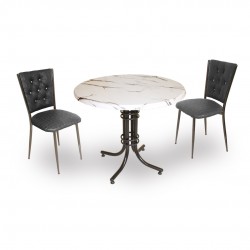 Buket Werzalit Yuvarlak ESB-Kapitoneli Fiskos Seti - Bianco Carrara Buket Werzalit Yuvarlak ESB-Kapitoneli Fiskos Seti - Bianco Carrara
