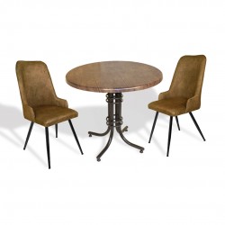 Buket Werzalit Yuvarlak ESB-Çırağan Fiskos Seti - Antik Dark Kahve