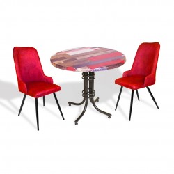 Buket Werzalit Yuvarlak ESB-Çırağan Fiskos Seti - Red Wood Bordo Buket Werzalit Yuvarlak ESB-Çırağan Fiskos Seti - Red Wood Bordo