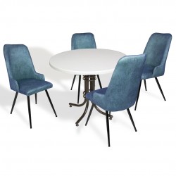 Buket Werzalit Yuvarlak ESB-Çırağan Mutfak Masa Takımı - Mavi