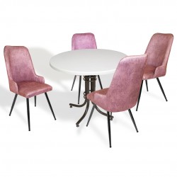 Buket Werzalit Yuvarlak ESB-Çırağan Mutfak Masa Takımı - Pembe