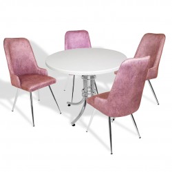 Buket Werzalit Yuvarlak -Çırağan Mutfak Masa Takımı - Pembe Buket Werzalit Yuvarlak -Çırağan Mutfak Masa Takımı - Pembe