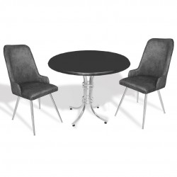 Buket Werzalit Yuvarlak - Çırağan 2li Mutfak Masa Takımı -  Füme