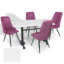 Çipa Werzalit - Çırağan Mutfak Masa Takımı (70X120) - (Beyaz - Mor) Çipa Werzalit - Çırağan Mutfak Masa Takımı (70X120) - (Beyaz - Mor)