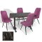 Çipa Werzalit - Çırağan Mutfak Masa Takımı (80X140) - (Teramo - Mor)
