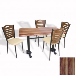 Çipa Döküm Ayak - Papelli Sandalye Mutfak Masa Takımı (Werzalit, Wermodin ve Allzalit Tabla) - Indianawood - Krem - 70X120