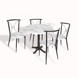 Çipa Werzalit-Tiffany Mutfak Masa Takımı Q90 - Bianco Carrara