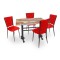 Çipa Werzalit-Kapitoneli Mutfak Masa Takımı - Red Wood