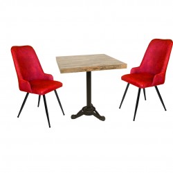 Çipa Laminat Kare - Çırağan Fiskos Seti - Bordo Çipa Laminat Kare - Çırağan Fiskos Seti - Bordo