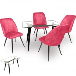 Dilara Cam - Nilüfer Masa Takımı - Pembe Dilara Cam - Nilüfer Masa Takımı - Pembe