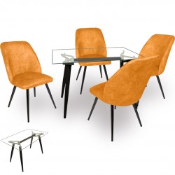 Dilara Cam - Nilüfer Masa Takımı - Sarı Dilara Cam - Nilüfer Masa Takımı - Sarı