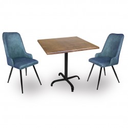 Indigo Werzalit Kare - Çırağan 2li Masa Takımı (80x80) - Antik Dark Mavi Indigo Werzalit Kare - Çırağan 2li Masa Takımı (80x80) - Antik Dark Mavi