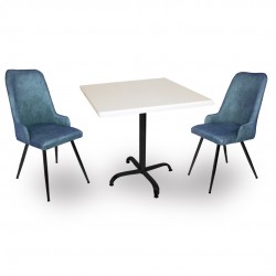 Indigo Werzalit Kare - Çırağan 2li Masa Takımı (60x60) - Mavi Indigo Werzalit Kare - Çırağan 2li Masa Takımı (60x60) - Mavi