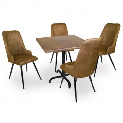 Indigo Werzalit Kare - Çırağan Masa Takımı (80x80) - Antik Dark Kahve Indigo Werzalit Kare - Çırağan Masa Takımı (80x80) - Antik Dark Kahve