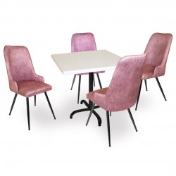 Indigo Werzalit Kare - Çırağan Masa Takımı (80x80) - Pembe Indigo Werzalit Kare - Çırağan Masa Takımı (80x80) - Pembe