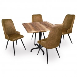 Indigo Werzalit Kare - Çırağan Masa Takımı (80x80) - Indıana Wood Kahve Indigo Werzalit Kare - Çırağan Masa Takımı (80x80) - Indıana Wood Kahve