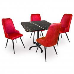 Indigo Werzalit Kare - Çırağan Masa Takımı (80x80) - Royal Mermer Bordo Indigo Werzalit Kare - Çırağan Masa Takımı (80x80) - Royal Mermer Bordo