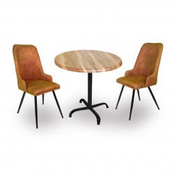 Indigo Werzalit Yuvarlak - Çırağan 2li Masa Takımı (70 cm çap) - Indiana Wood Kiremit Indigo Werzalit Yuvarlak - Çırağan 2li Masa Takımı (70 cm çap) - Indiana Wood Kiremit