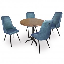 Indigo Werzalit Yuvarlak - Çırağan Masa Takımı (90 cm çap) - Antik Dark Mavi Indigo Werzalit Yuvarlak - Çırağan Masa Takımı (90 cm çap) - Antik Dark Mavi