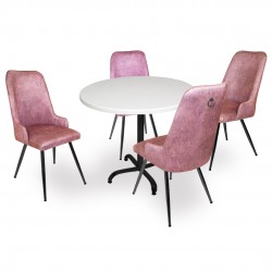 Indigo Werzalit Yuvarlak - Çırağan Masa Takımı (90 cm çap) - Pembe Indigo Werzalit Yuvarlak - Çırağan Masa Takımı (90 cm çap) - Pembe