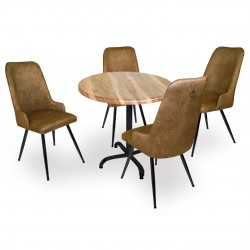 Indigo Werzalit Yuvarlak - Çırağan Masa Takımı (90 cm çap) - Indiana Wood Kahve Indigo Werzalit Yuvarlak - Çırağan Masa Takımı (90 cm çap) - Indiana Wood Kahve