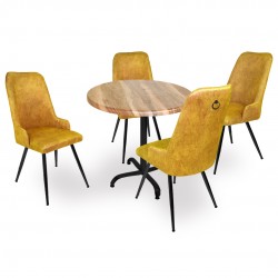 Indigo Werzalit Yuvarlak - Çırağan Masa Takımı (90 cm çap) - Indiana Wood Sarı Indigo Werzalit Yuvarlak - Çırağan Masa Takımı (90 cm çap) - Indiana Wood Sarı