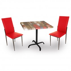 Indigo Werzalit Kare - Gözde Fiskos Seti (80x80) - Red Wood Kırmızı Indigo Werzalit Kare - Gözde Fiskos Seti (80x80) - Red Wood Kırmızı