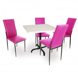 Indigo Werzalit Kare - Gözde Masa Takımı (80x80) - Mor