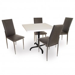 Indigo Werzalit Kare - Gözde Masa Takımı (80x80) - Siyah