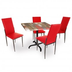 Indigo Werzalit Kare - Gözde Masa Takımı (80x80) - Red Wood Kırmızı Indigo Werzalit Kare - Gözde Masa Takımı (80x80) - Red Wood Kırmızı
