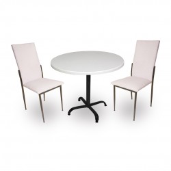 Indigo Werzalit Yuvarlak - Gözde 2li Masa Takımı (90 cm çap) - Beyaz Indigo Werzalit Yuvarlak - Gözde 2li Masa Takımı (90 cm çap) - Beyaz