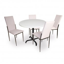 Indigo Werzalit Yuvarlak - Gözde Masa Takımı (90 cm çap) - Beyaz