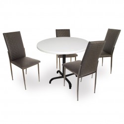 Indigo Werzalit Yuvarlak - Gözde Masa Takımı (90 cm çap) - Siyah