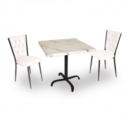 Indigo Werzalit Kare - Kapitoneli Fiskos Takımı (60X60) - Bianco Carrara Beyaz Indigo Werzalit Kare - Kapitoneli Fiskos Takımı (60X60) - Bianco Carrara Beyaz