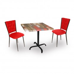 Indigo Werzalit Kare - Kapitoneli Fiskos Takımı (60X60) - Red Wood Kırmızı Indigo Werzalit Kare - Kapitoneli Fiskos Takımı (60X60) - Red Wood Kırmızı