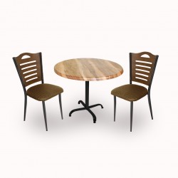 Indigo Werzalit Yuvarlak - Merdiven Fiskos Seti (70 cm çap) - Indiana Wood Kahve Indigo Werzalit Yuvarlak - Merdiven Fiskos Seti (70 cm çap) - Indiana Wood Kahve