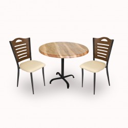 Indigo Werzalit Yuvarlak - Merdiven Fiskos Seti (70 cm çap) - Indiana Wood Krem Indigo Werzalit Yuvarlak - Merdiven Fiskos Seti (70 cm çap) - Indiana Wood Krem