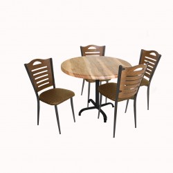 Indigo Werzalit Yuvarlak - Merdiven Tip Masa Takımı (90 cm çap) - Indiana Wood Kahve Indigo Werzalit Yuvarlak - Merdiven Tip Masa Takımı (90 cm çap) - Indiana Wood Kahve