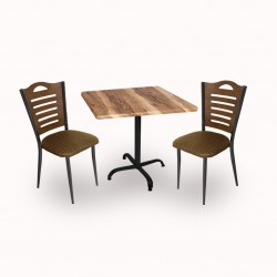 Indigo Werzalit Kare - Merdiven Tip 2li Masa Takımı (80X80) - Kahve Indiana Wood Indigo Werzalit Kare - Merdiven Tip 2li Masa Takımı (80X80) - Kahve Indiana Wood