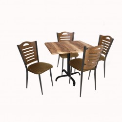 Indigo Werzalit Kare - Merdiven Tip Masa Takımı (80x80) - Kahve Indiana Wood Indigo Werzalit Kare - Merdiven Tip Masa Takımı (80x80) - Kahve Indiana Wood