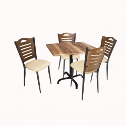 Indigo Werzalit Kare - Merdiven Tip Masa Takımı (80x80) - Krem Indiana Wood Indigo Werzalit Kare - Merdiven Tip Masa Takımı (80x80) - Krem Indiana Wood
