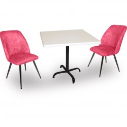 Indigo Werzalit Kare - Nilüfer 2li Masa Takımı (60X60) - Pembe Indigo Werzalit Kare - Nilüfer 2li Masa Takımı (60X60) - Pembe