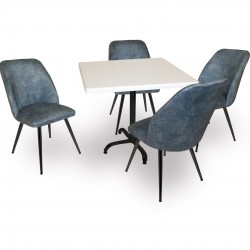Indigo Werzalit Kare - Nilüfer Masa Takımı (80X80) - Mavi Indigo Werzalit Kare - Nilüfer Masa Takımı (80X80) - Mavi