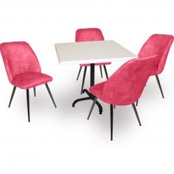 Indigo Werzalit Kare - Nilüfer Masa Takımı (80X80) - Pembe Indigo Werzalit Kare - Nilüfer Masa Takımı (80X80) - Pembe