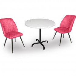 Indigo Werzalit Yuvarlak - Nilüfer Fiskos Seti (70 cm çap) - Pembe