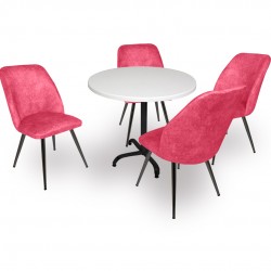 Indigo Werzalit Yuvarlak - Nilüfer Masa Takımı (70 cm çap) - Pembe Indigo Werzalit Yuvarlak - Nilüfer Masa Takımı (70 cm çap) - Pembe