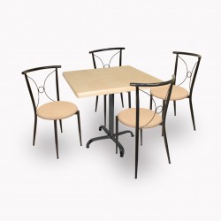 Indigo Werzalit Kare - Tiffany Masa Takımı (80X80) - Akçaağaç Indigo Werzalit Kare - Tiffany Masa Takımı (80X80) - Akçaağaç