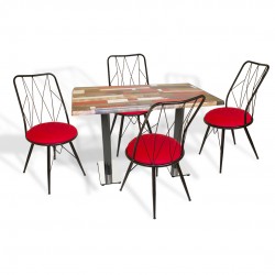 Karanfil Werzalit - Royal Mutfak Masa Takımı (80x120) - Red Wood Kırmızı Karanfil Werzalit - Royal Mutfak Masa Takımı (80x120) - Red Wood Kırmızı