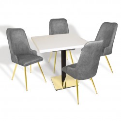 Karanfil Gold Werzalit Kare - Çırağan Gold Masa Takımı (80X80) - (Beyaz - Füme) Karanfil Gold Werzalit Kare - Çırağan Gold Masa Takımı (80X80) - (Beyaz - Füme)